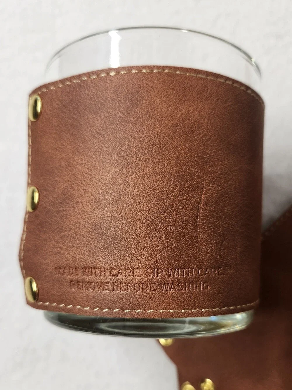 Makers Mark SIV Bourbon Whiskey Leather Wrapped Rocks Glasses Tumblers Set of 4